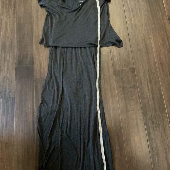 Heather By Bordeaux Heather Black Asymmetric Layer Tee Maxi Dress Size Med - Picture 6 of 7